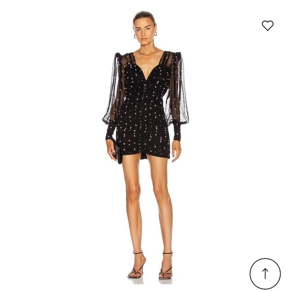 Retrofete Calla Dress Sz S NEW Rose Print Silk Button Front - Picture 2 of 9